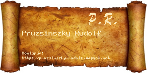 Pruzsinszky Rudolf névjegykártya