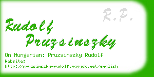 rudolf pruzsinszky business card